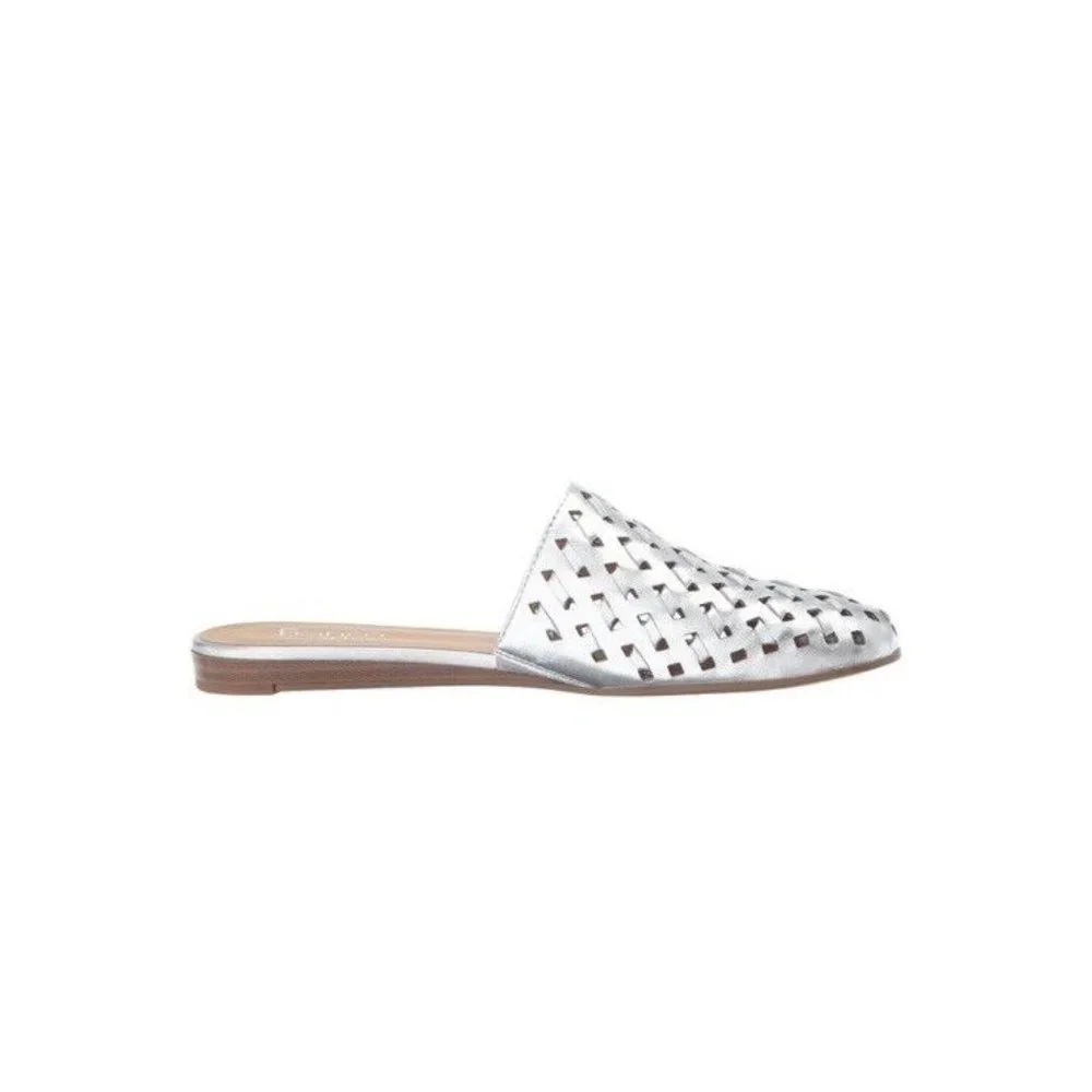 Franco Sarto Women's Silver Metallic L-Glena2 Leather Slip On Mules Size 9 - Picture 10 of 11